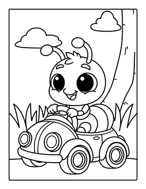 ant car coloring page