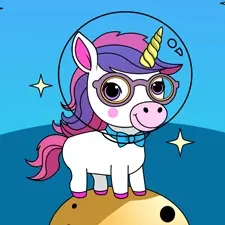 Unicorn on Top of the Moon Coloring Page Color