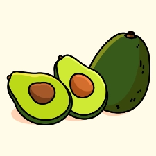 Avocado Coloring Page