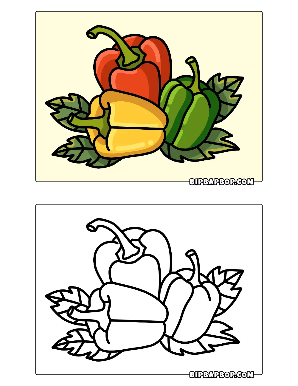 Bell Peppers Coloring Page