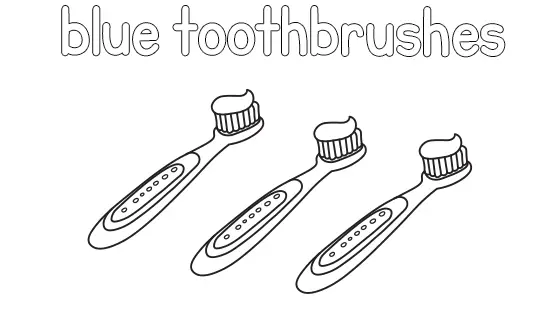 Blue Toothbrushes Coloring Page