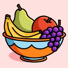 Bowl Of Fruit Coloring Page