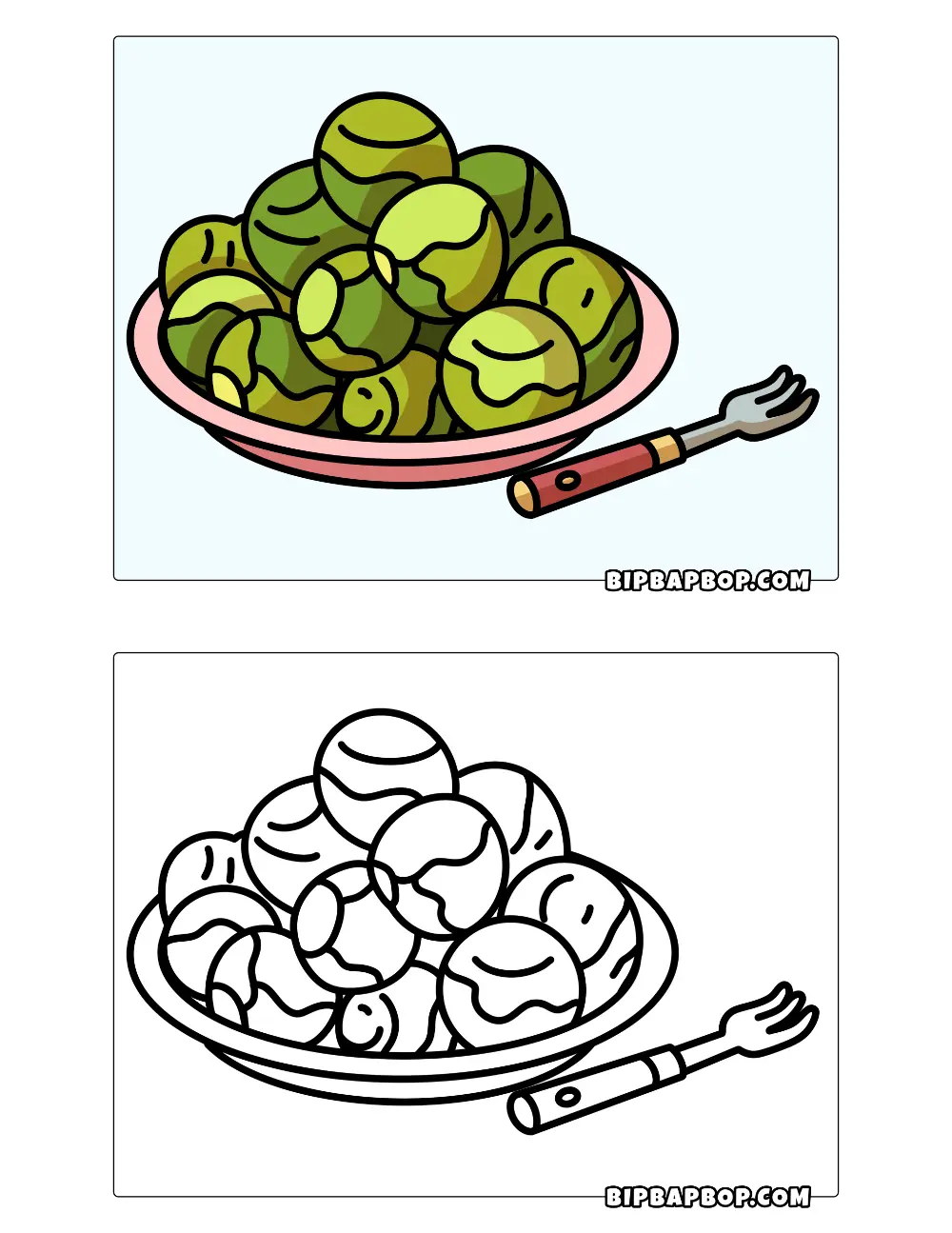 Brussel Sprouts Coloring Page