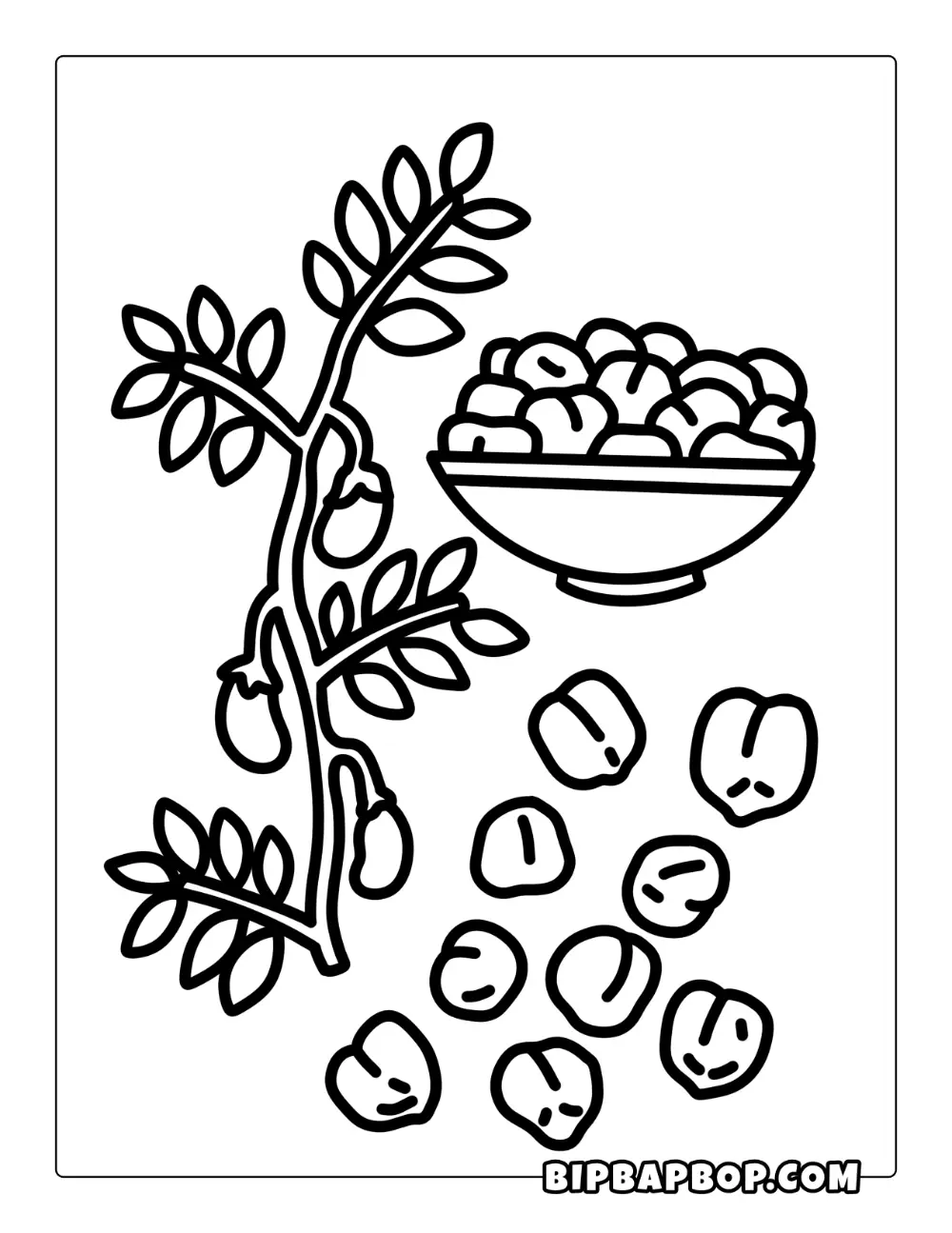 Chickpeas Coloring Page