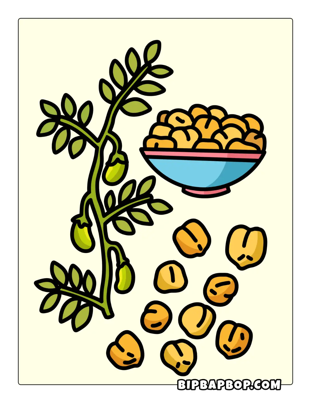 Chickpeas Coloring Page
