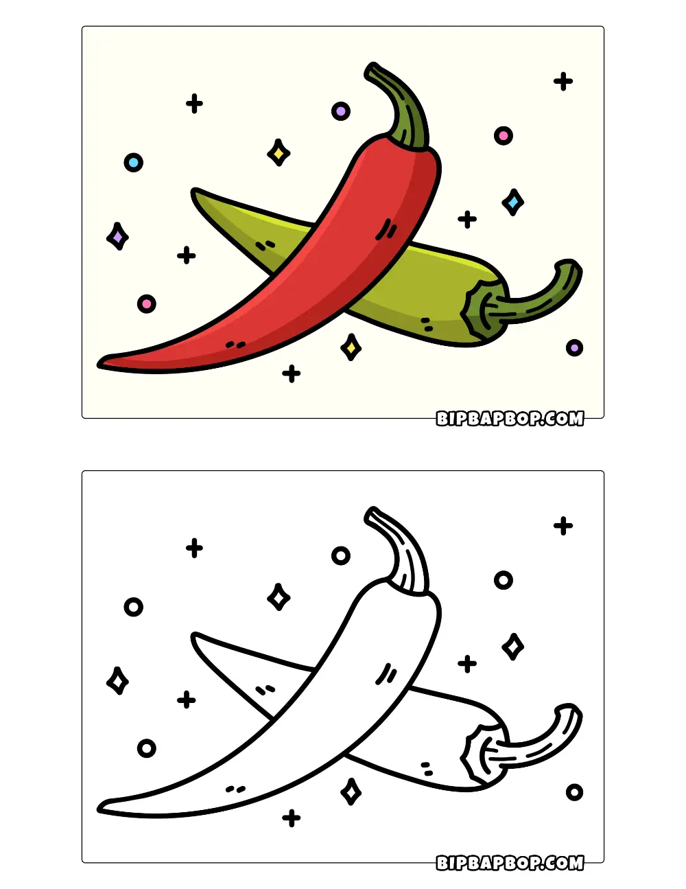 Chili Pepper Coloring Page