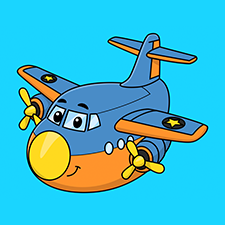 Fat Blue Airplane Printable