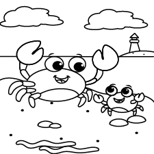 Happy Crabs Coloring Page