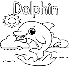 Happy Dolphin Coloring Page