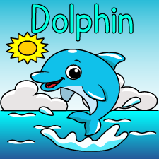 Happy Dolphin Printable