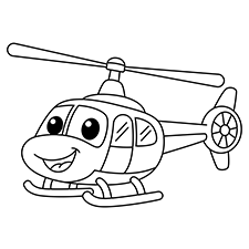 Happy Helicopter Coloring Page