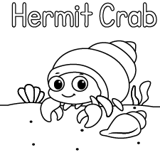 Happy Hermit Coloring Page