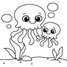 Happy Jellyfish Coloring Page