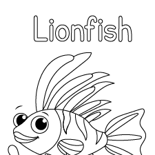 Happy Lionfish Coloring Page