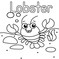Happy Lobster Coloring Page
