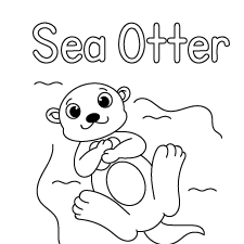 Happy Otter Coloring Page