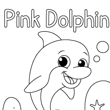 Happy PinkDolphin Coloring Page