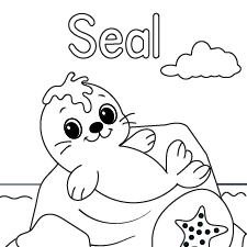 Happy Seal Coloring Page