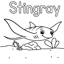 Happy Stingray Coloring Page