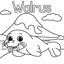 Happy WALRUS Coloring Page