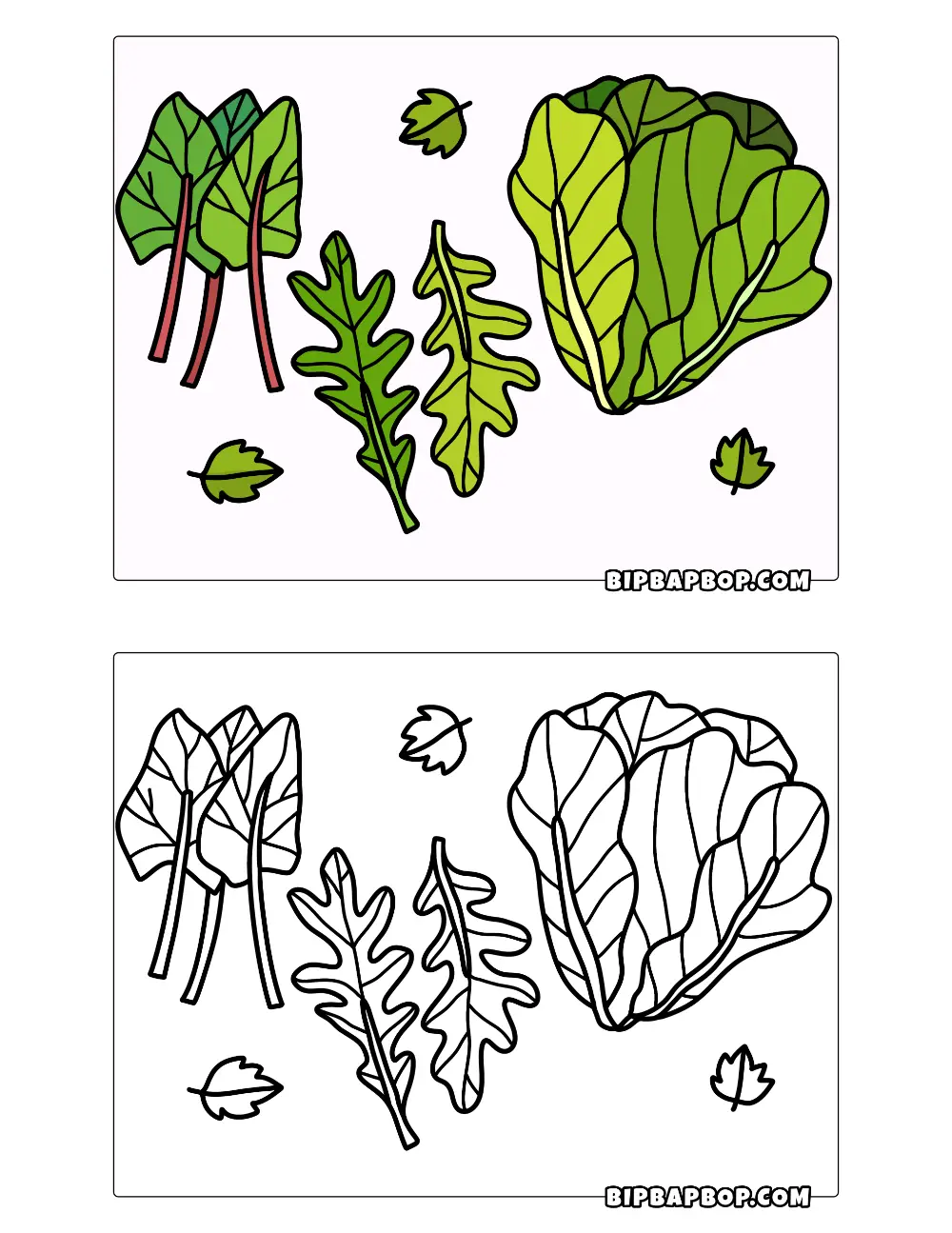 Leafy Greens Coloring Page