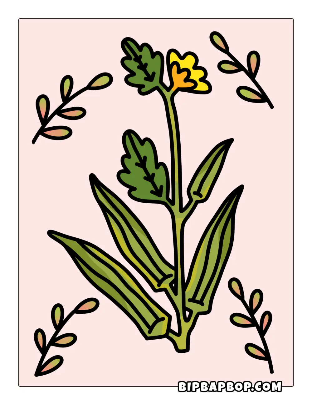 Okra Coloring Page