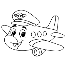 Pilot Airplane Coloring Page