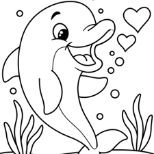 Pink Dolphin Coloring Page