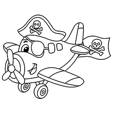 Pirate Airplane Coloring Page