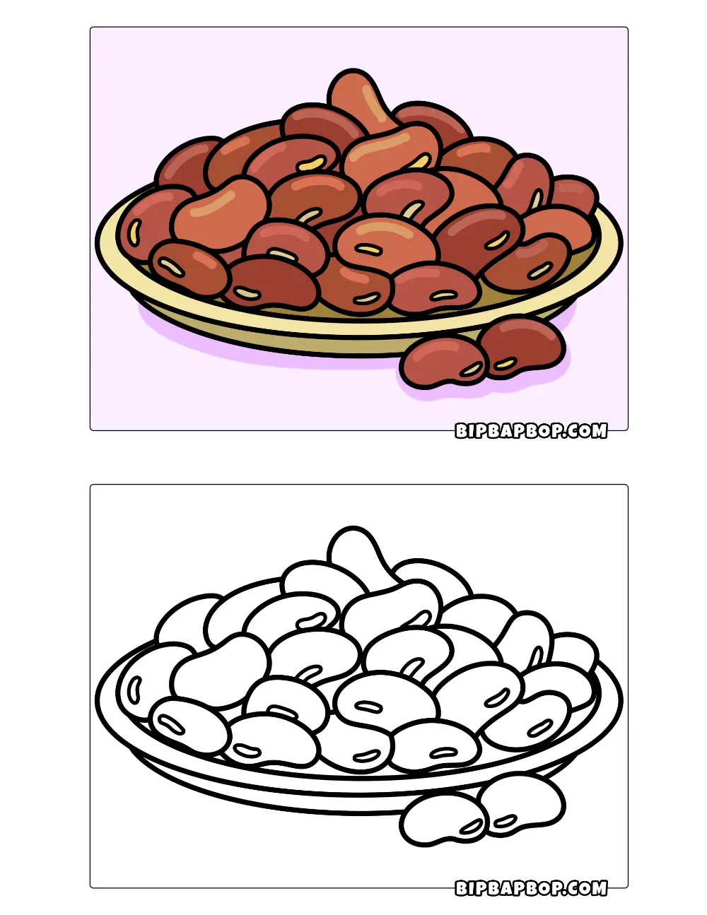 Plate Of Beans Coloring Page