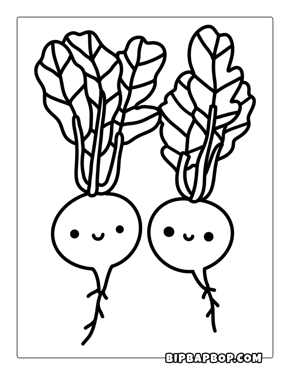 Radish Friends Coloring Page