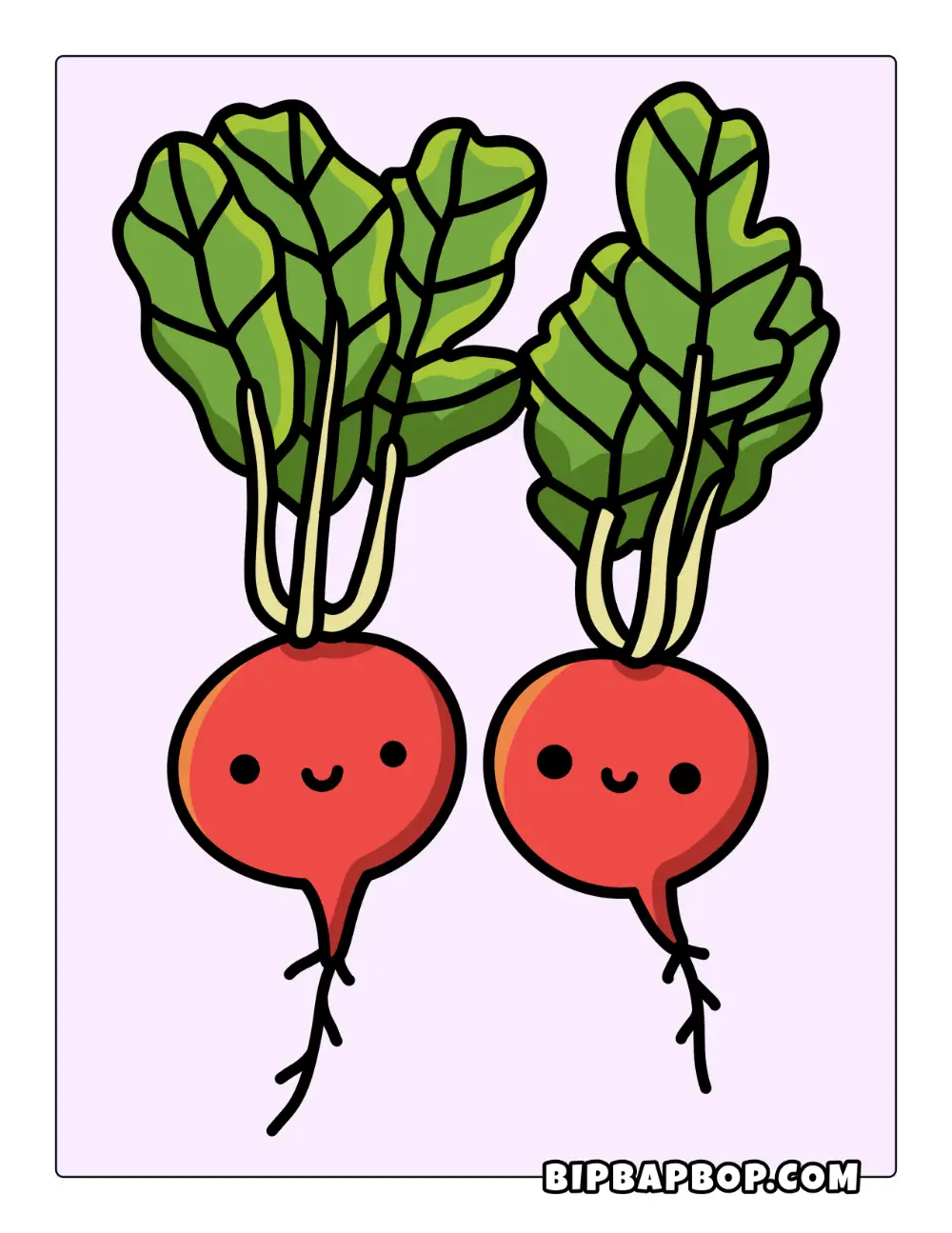 Radish Friends Coloring Page