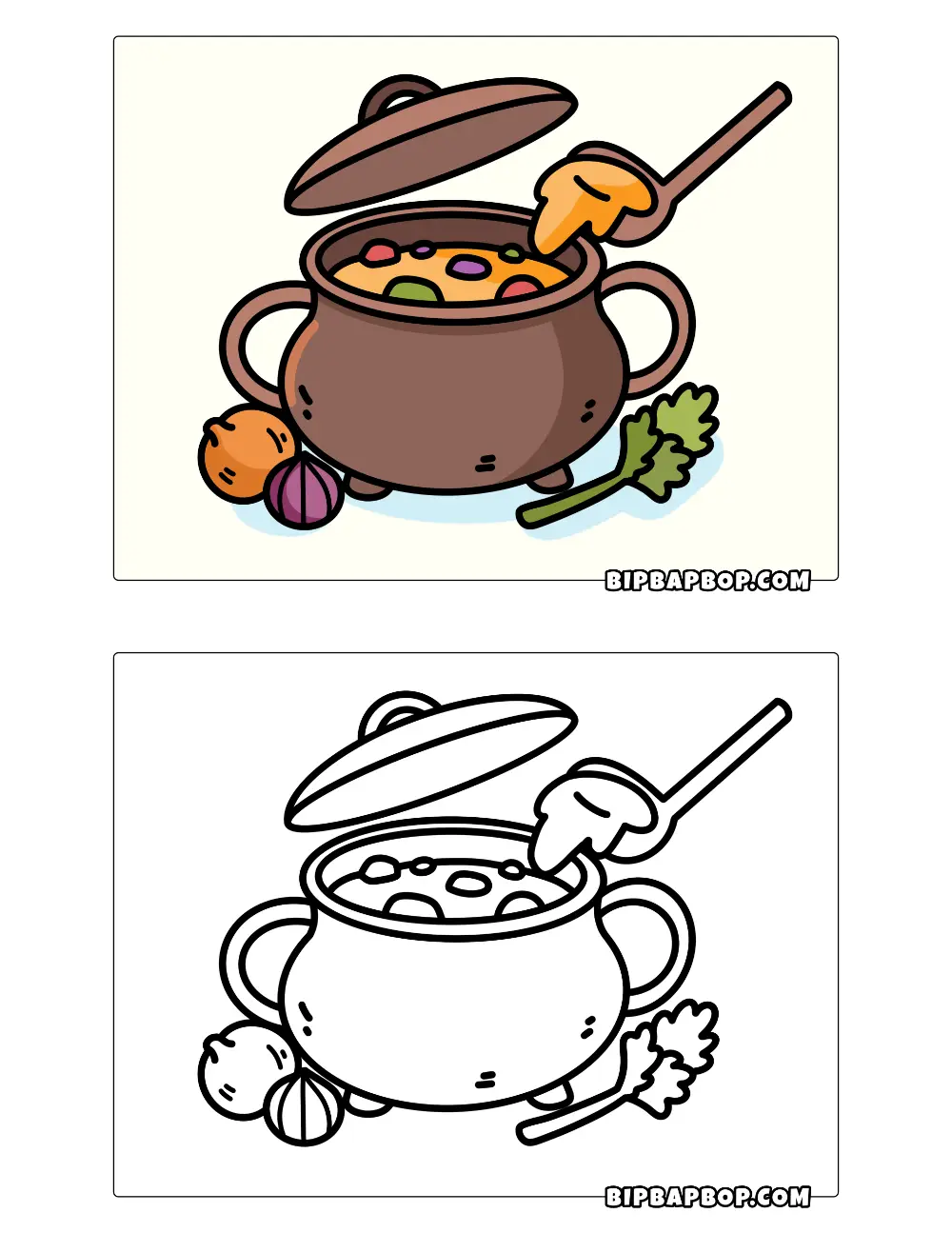 Vegetable Stew Coloring Page
