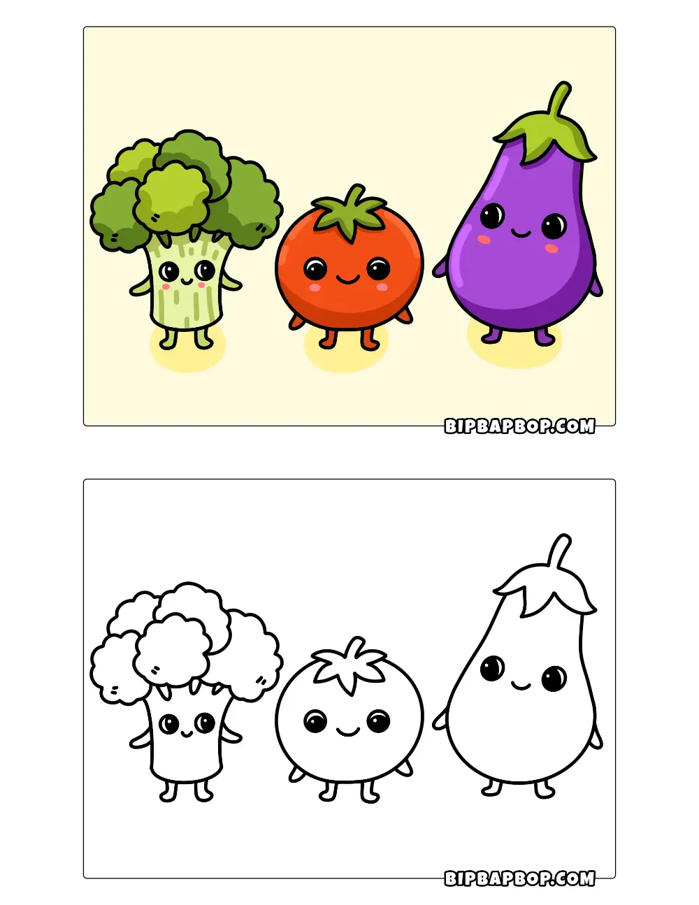 Veggie Friends Coloring Page