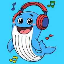 Whale With Headphone Printable