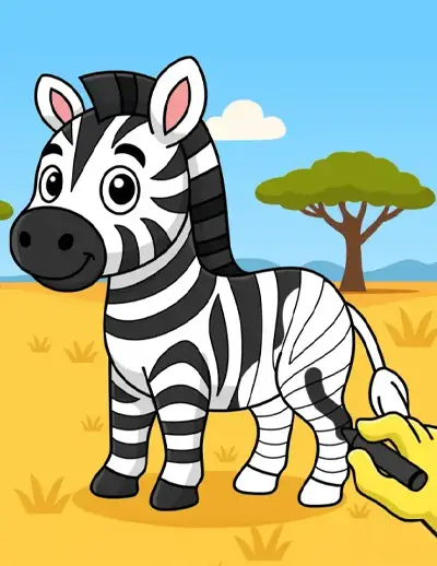 Zebra coloring pages