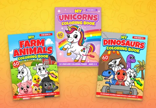 A variety of Bip Bap Bop coloring book covers
