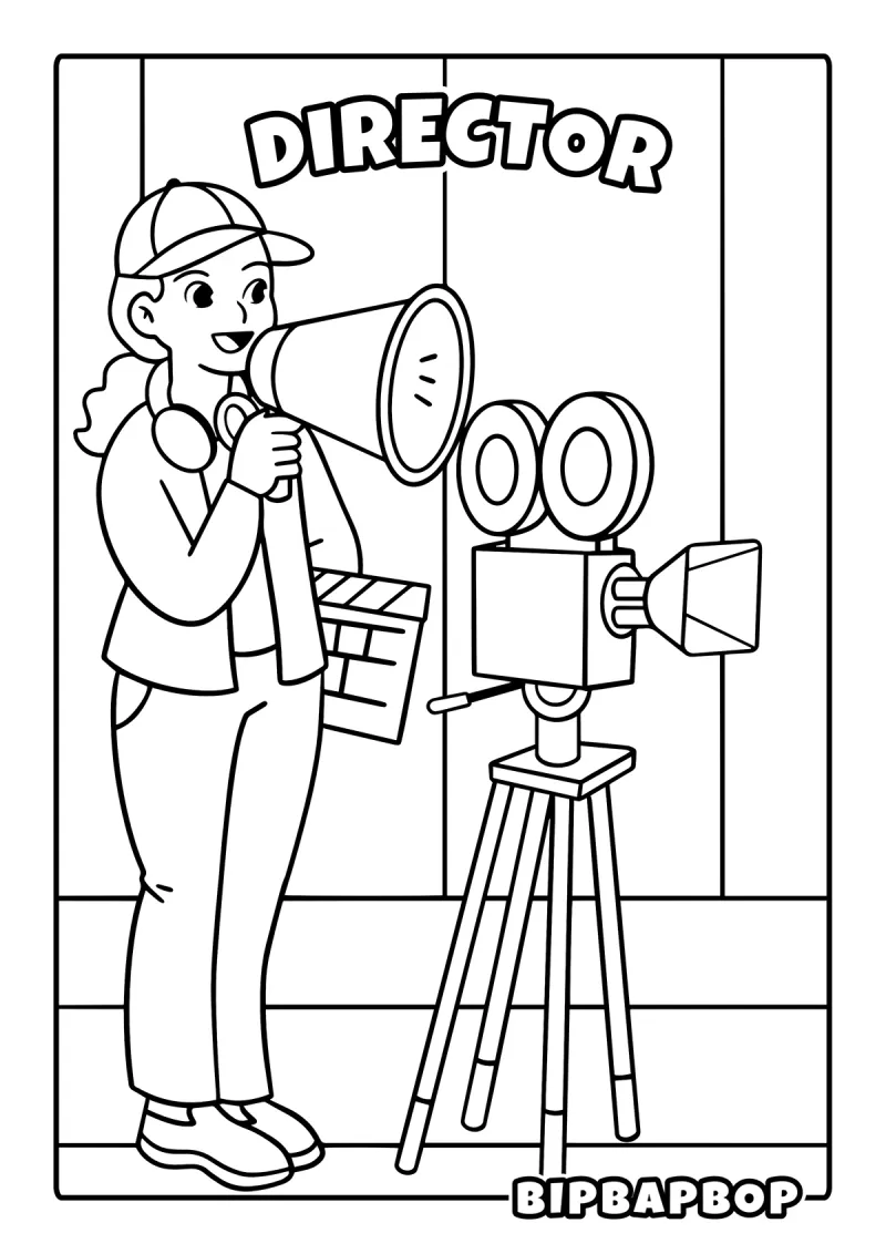 A female director creating a movie