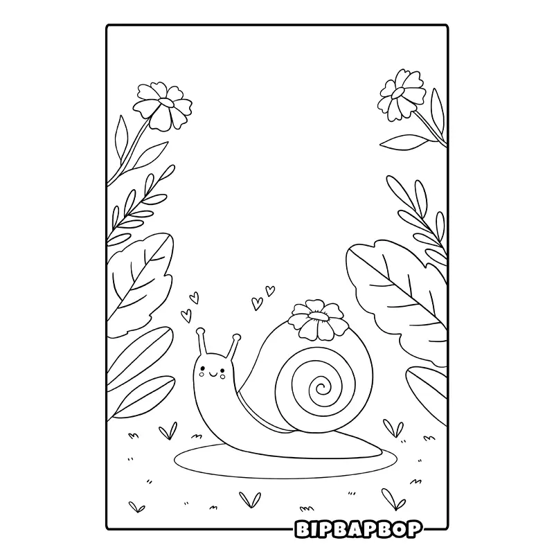 a snail amongst green plants