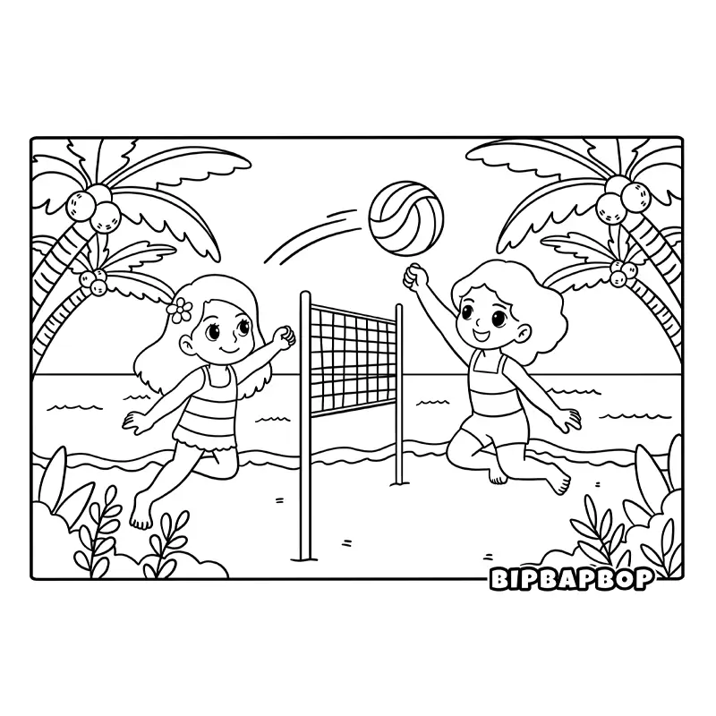 girls playing volleyball 