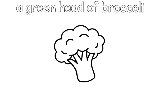 A Green Head of Broccoli Coloring Page