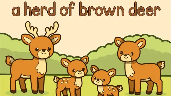 A Herd of Brown Deer Printable