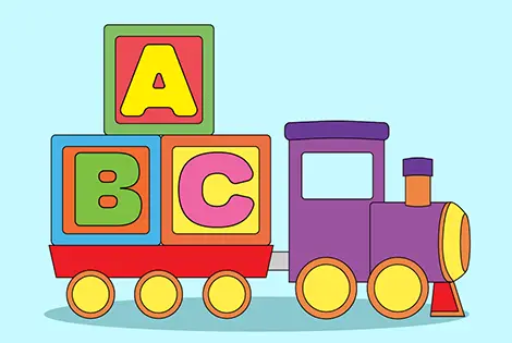 ABC Alphabet Train Coloring Page