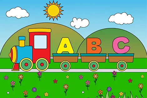 Alphabet Train Coloring Page