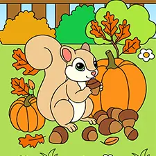 Autumn Harvest Squirrel Printable