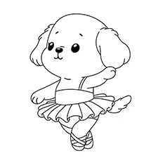 Ballerina Puppy Coloring Page