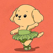 Ballerina Puppy Coloring Page