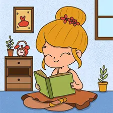 Ballerina Reading A Book Coloring Page