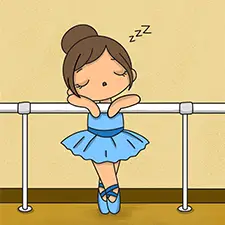 Ballerina Sleeping On The Barre Coloring Page