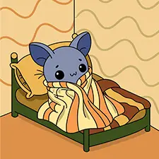 Bat With A Blanket On The Bed Coloring Page